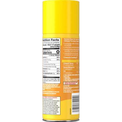 Crisco No-Stick Cooking Spray, Butter, 6 Ounce
