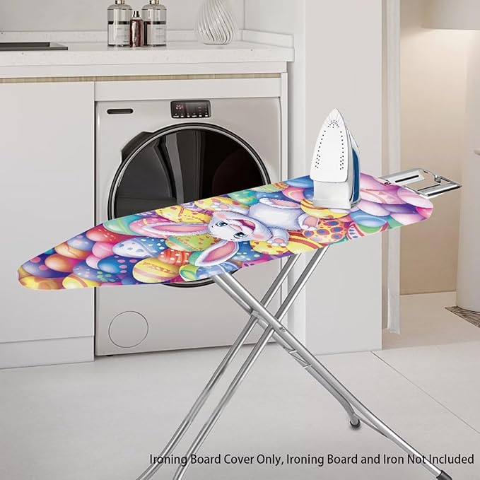 Easter Eggs and Rabbit Ironing Board Pad and Cover Durable Thick Ironing Board