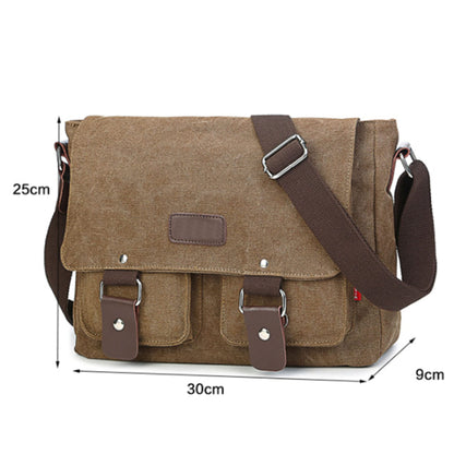 XFLYP Messenger Bag Mens, Men Shoulder Bags Canvas Satchel Cross Body Messenger School Working Satchel Briefcase, with Multiple Pockets for Work, School, Traveling and Daily Use, Brown