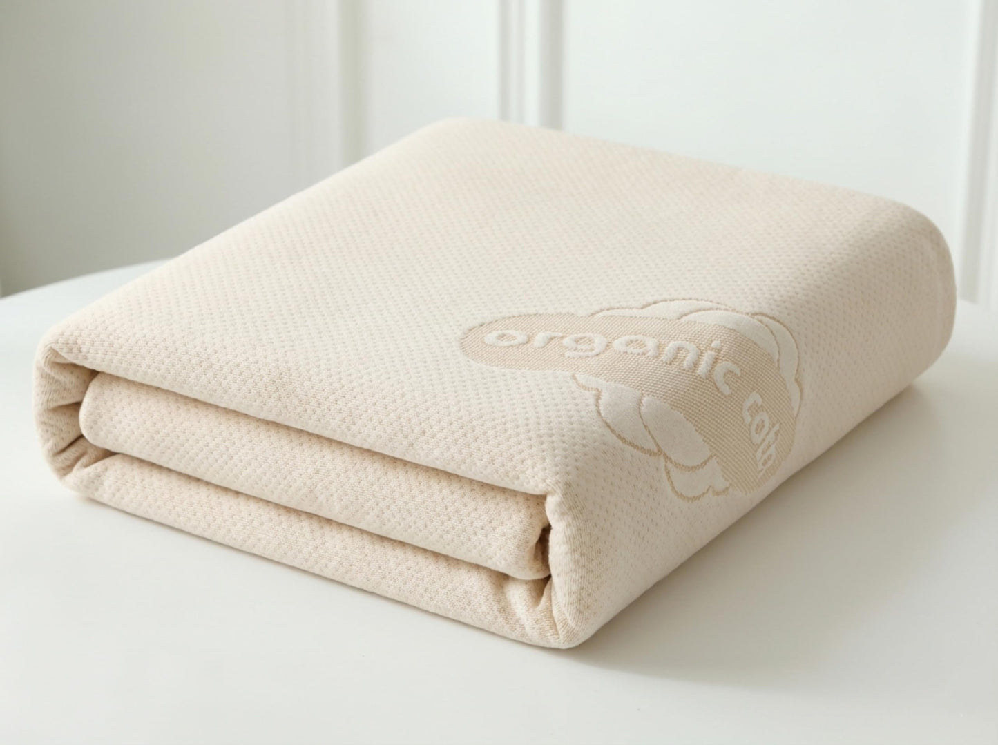 Waterproof Organic Mattress Protector Twin XL Size – Premium Soft Organic Cotton Surface Mattress Cover – Noiseless & Breathable 250 GSM Mattress Pad – Deep Pocket Fitted Design