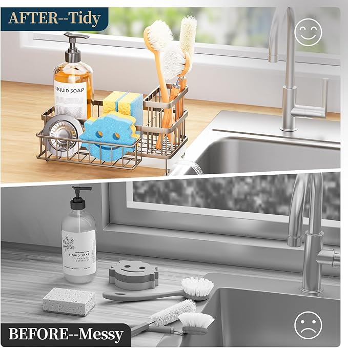 Consuemst Sponge Holder for Kitchen Sink