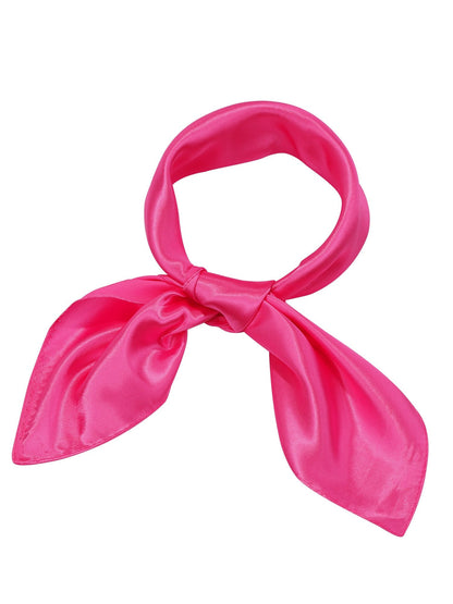 SATINIOR Chiffon Scarf Square Neck Scarf Handkerchief Retro Satin Ribbon Neckerchief for Women(27.56 x 27.56 Inches,Dark Rosy)
