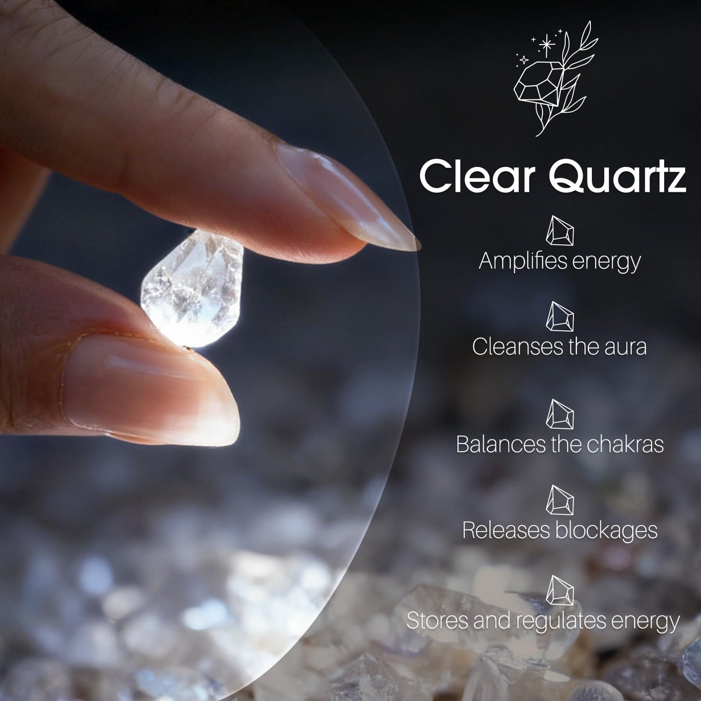 Lamptobe Quartz Crystals Lamp with Wooden Base & Palo Santo for Energy Cleansing, Spiritual Gift for Women, Chakra Light for Meditation Reiki Yoga Birthday Healing Crystals Home Office Decor Bedroom