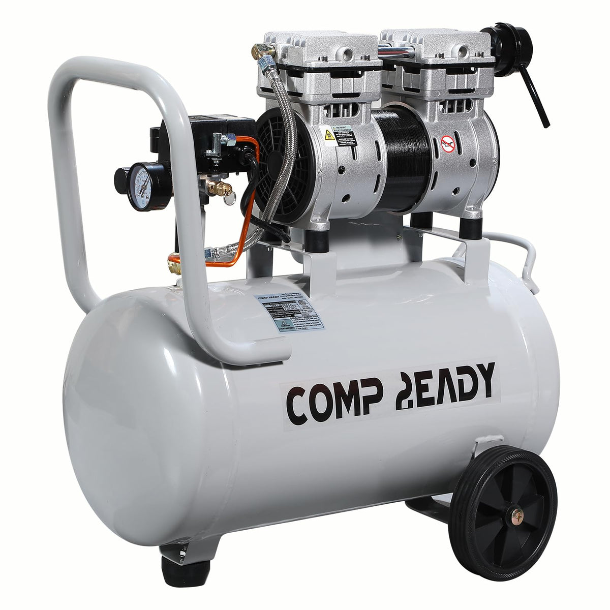 6 Gallon Portable Air Compressor 1HP 2.5 CFM@90PSI 60dB Ultra Quiet Oil Free Air Compressor Ideal for Tire Inflation Pneumatic Tool Spray Painting