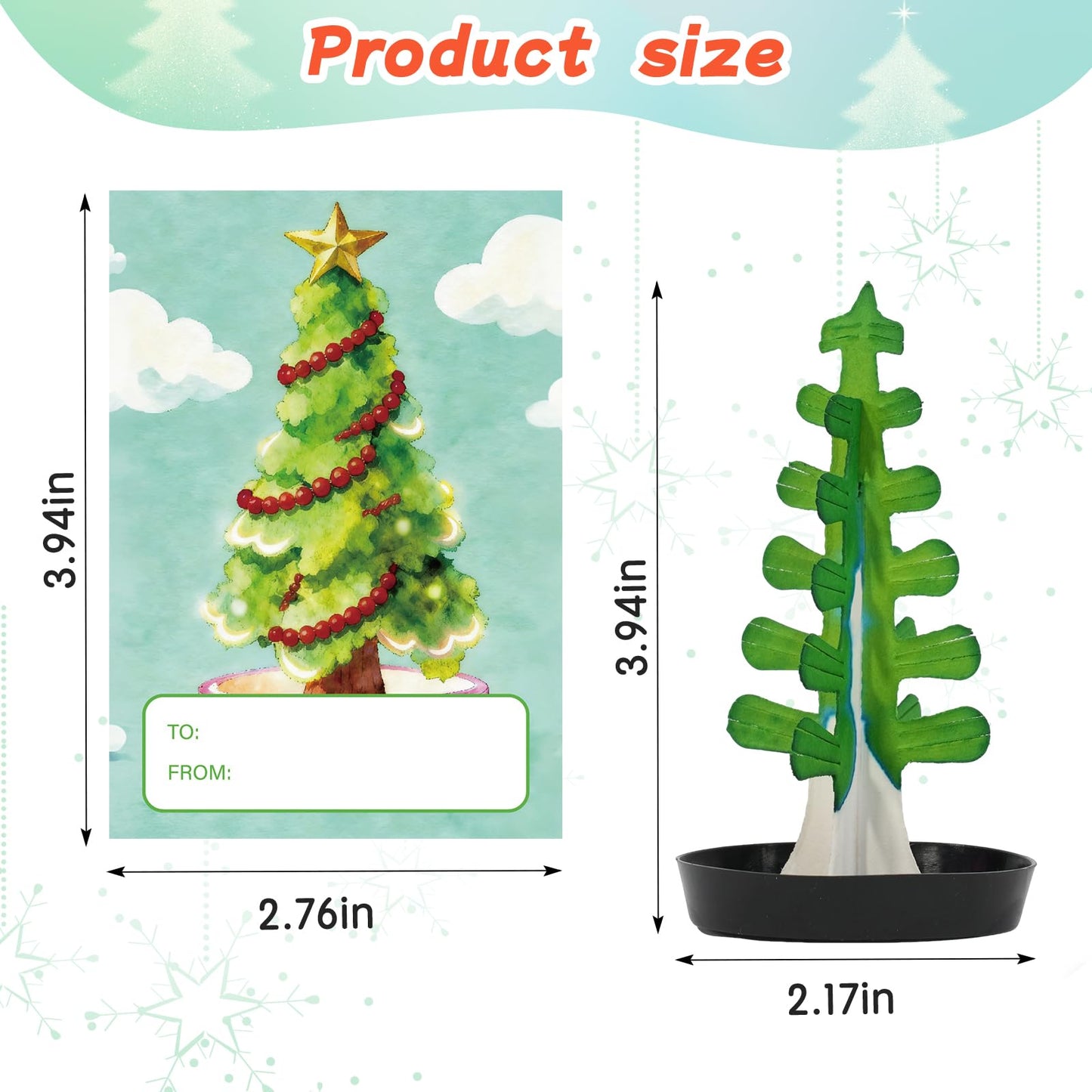 24 Pcs Growing Crystal Trees Bulk with Cards for Kids STEM Science Experiment Kit Party Favors Classroom Prizes Goodie Bags Stuffers Gifts Exchange for Boys and Girls