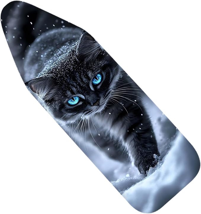 Nuxovilar Snowy Black Cat with Blue Eyes Ironing Board Cover, 15 * 54inch