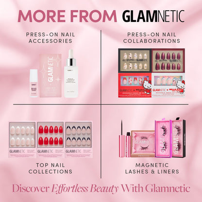 Harry Potter™ x Glamnetic Press On Nails - Hogwarts™ | Semi-Transparent Multi Graphic Short Oval Nails in a Glossy Finish | 15 Sizes - 30 Nail Kit with Glue
