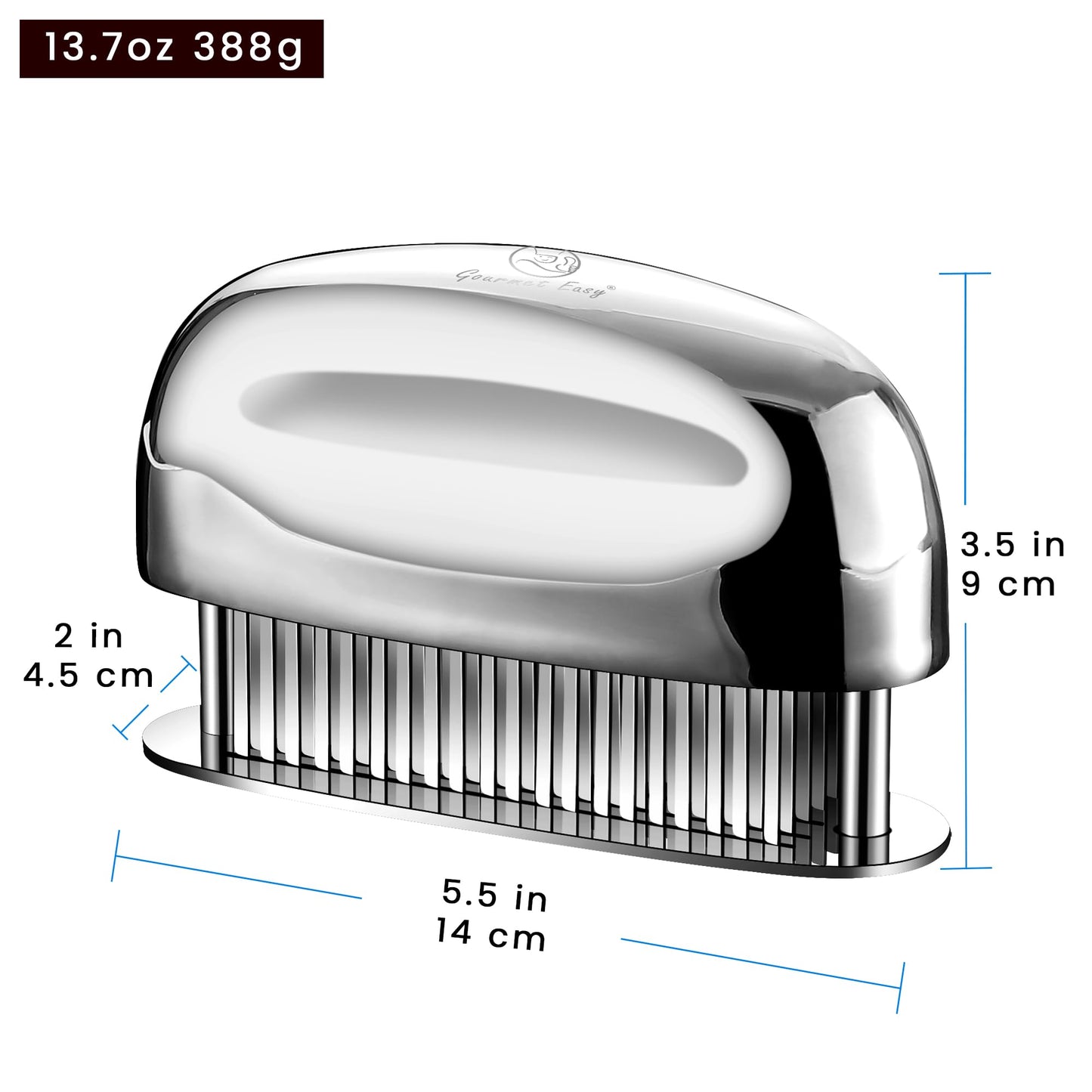 Meat Tenderizer Tool – Hassle Free Extra Long Handle, Rustproof One-Piece Meat Tenderizer Mallet & Hammer, Stainless Steel Blade Needle, Steak Cooking Accessories, No Assembly Needed, 5-Year Warranty