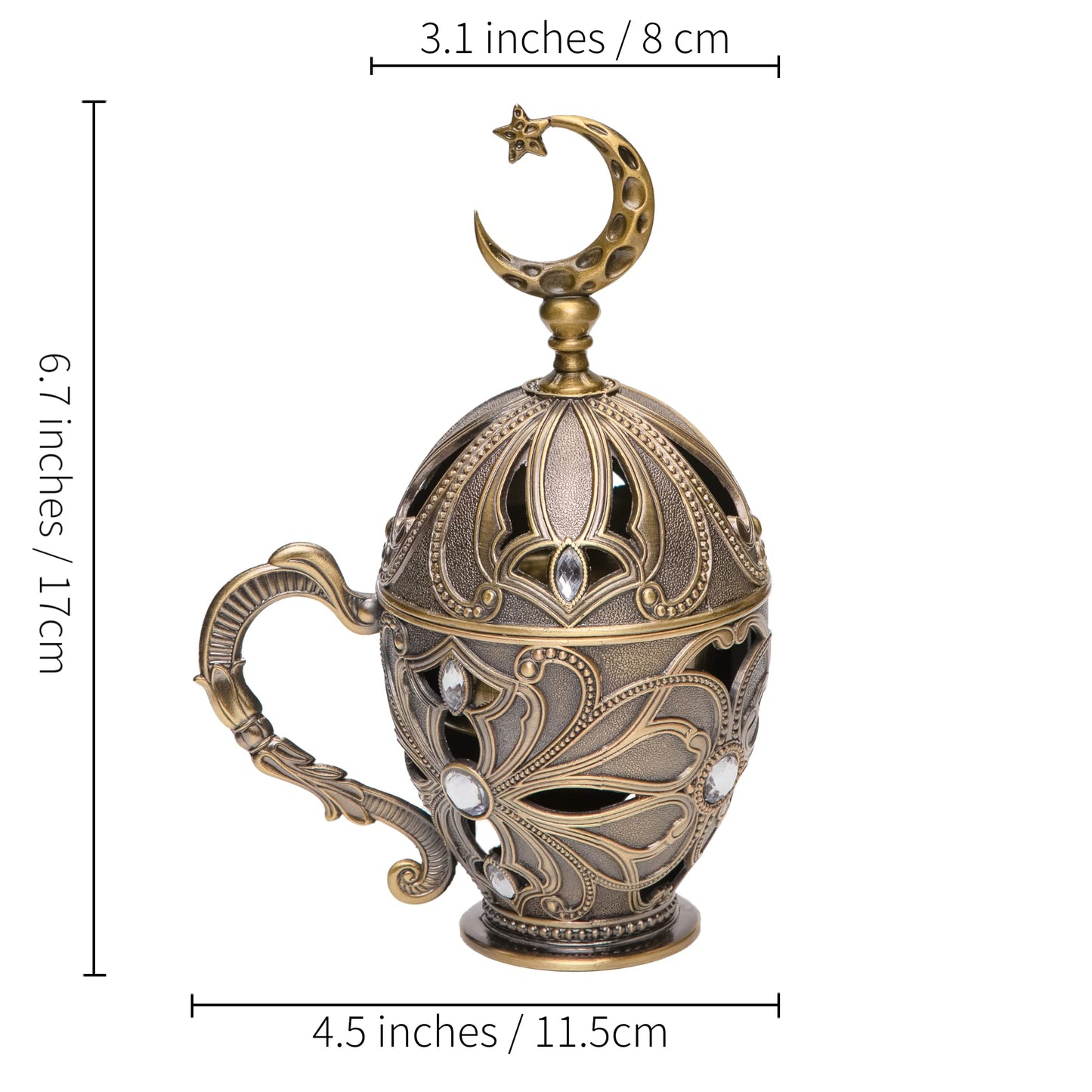 Aowdsye Frankincense Resin Incense Burner, Charcoal Incense Burner with Handle for Bakhoor Myrrh Cone, for Yoga Aromatherapy Meditation, Decor for Home Office