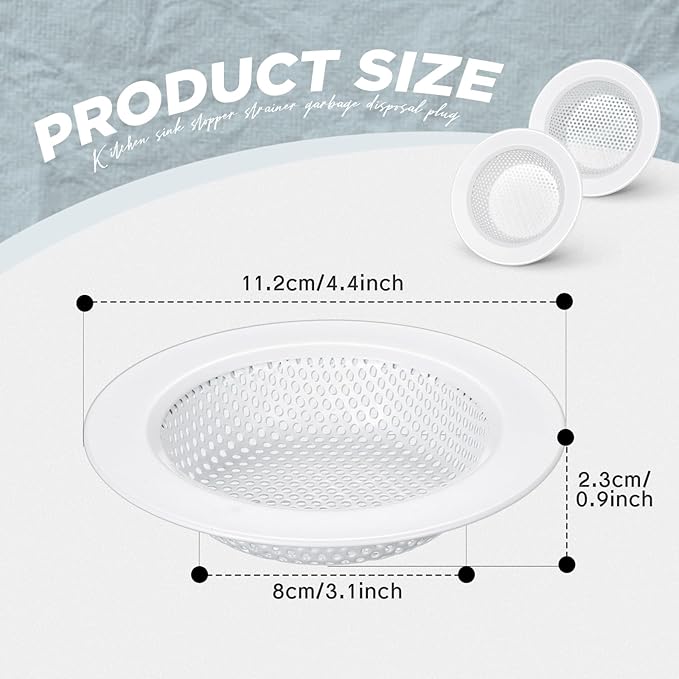 Retisee 2 Pcs Sink Strainer Stainless Steel Kitchen Sink Drain Strainer Basket
