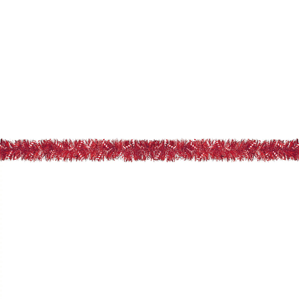 Red Tinsel Candy Cane Boa Garland (Pack Of 1) - 9' | Dazzling Design, Perfect for Holiday Festivities, Homes & Office Decor