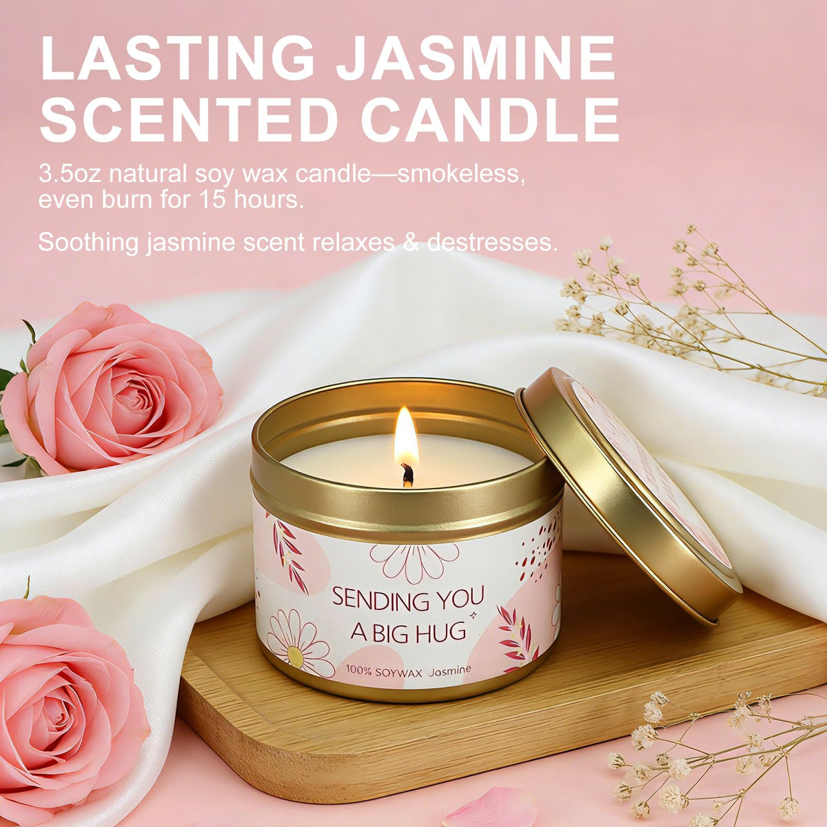 Birthday Gifts for Women, Self Care Get Well Soon Gifts Basket for Women, Flower Relaxing Spa Gift Basket Bath Set,Unique Luxury Self Care Box Gift for Mom Her Wife Sister Girlfriend, Girl Friend Pink