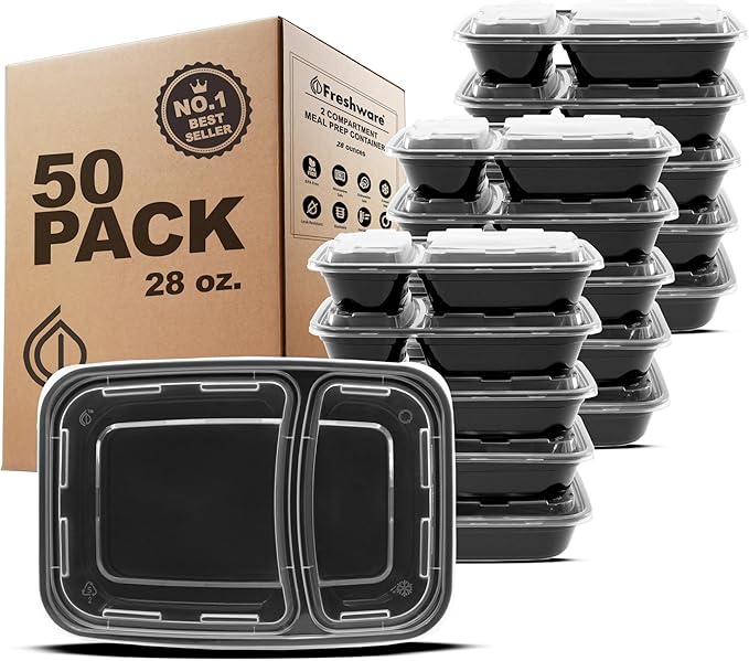 Freshware Meal Prep Containers 2 Compartment