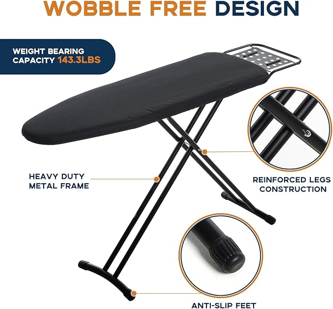 Ironing Board Full Size, RAINHOL 54"x13" Heavy Duty Compact Ironing Board