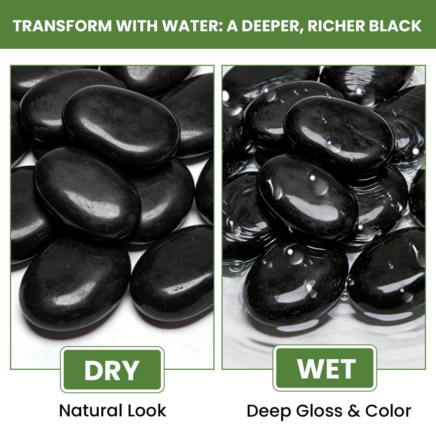 Mengdewei 12 lbs Black River Rocks for Landscaping, 2-3 Inch Polished Pebbles for Garden, Decorative Stones for Plants, Succulents, Aquarium, Fish Tank, Outdoor Yard Walkways & Paving