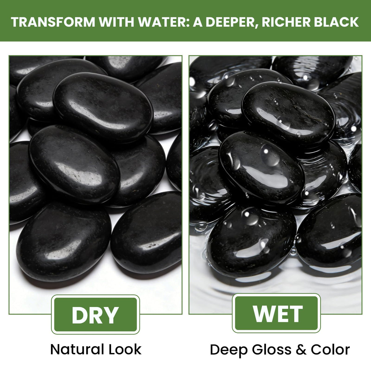 Mengdewei 12 lbs Black River Rocks for Landscaping, 2-3 Inch Polished Pebbles for Garden, Decorative Stones for Plants, Succulents, Aquarium, Fish Tank, Outdoor Yard Walkways & Paving