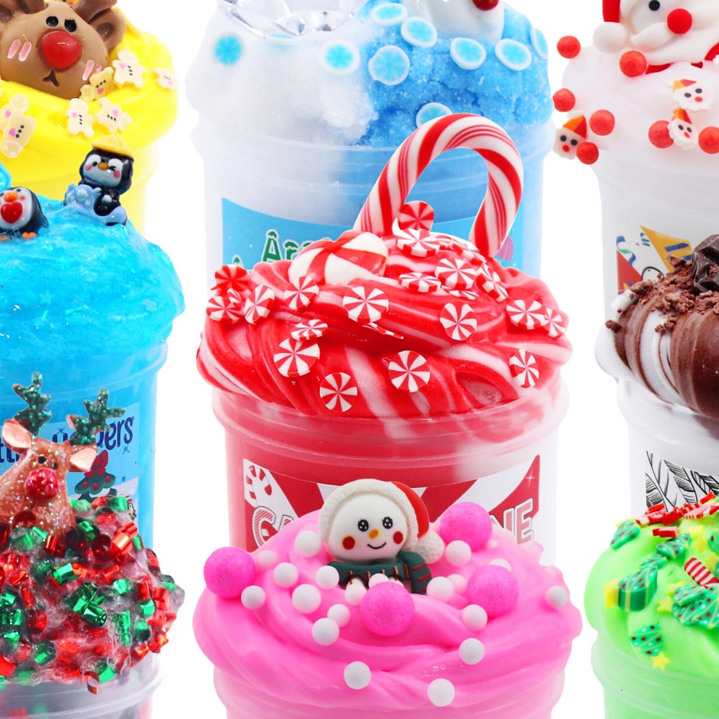 Slime Advent Calendar 2025, Christmas Countdown Calendars 24 Days of Surprises with Different Texture Fluffy Slime Kit Funny Gifts Toy for Toddler Kids Teens Girls 4 5 6 7 8 9 10 11 12 Year Old