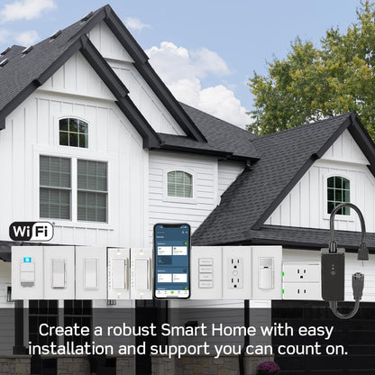 Leviton Decora Smart Dimmer Switch, Wi-Fi 2nd Gen, Neutral Wire Required, Works with Matter, My Leviton, Alexa, Google Assistant, Apple Home/Siri & Wired or Wire-Free 3-Way, D26HD-2RW, White