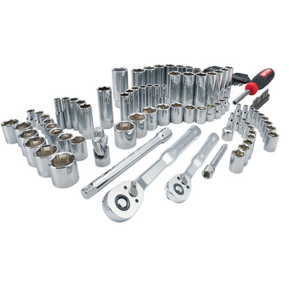 CRAFTSMAN Mechanics Tool Set 105 Pcs, Standard (SAE) and Metric with Case , 1/4 and 3/8 Inch Drive Car Tool Kit( CMMT12123)