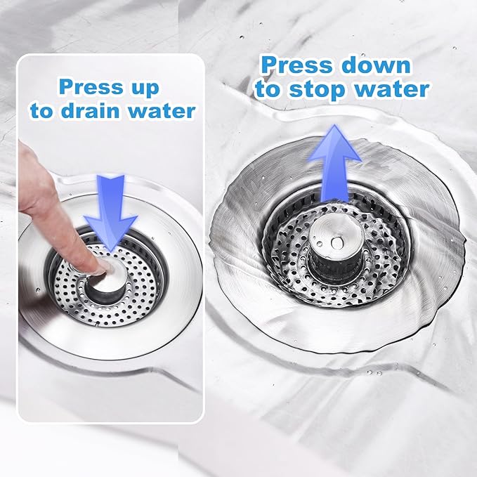 3-in-1 Kitchen Sink Drain Strainer & Stopper
