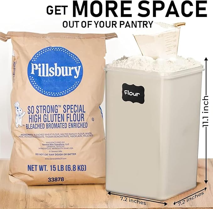 WHITE FEATHER SUPPLIES 2 PC Large Flour Sugar Storage Containers