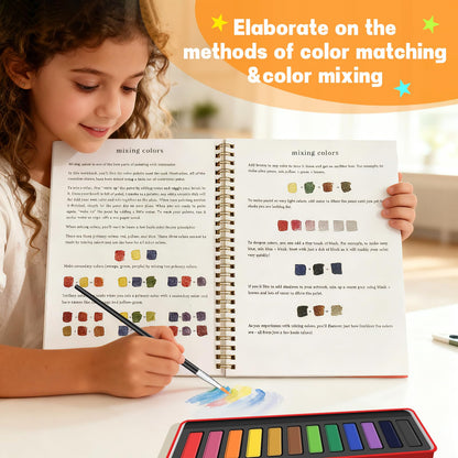 TLM Beginner Watercolor Painting Kit, Multi Theme with 12-Color Palette & 1 Brushes, Premium Bleed-Resistant Paper Art Set, Easy-to-Learn Painting Kit for Creative Exploration & Gifting