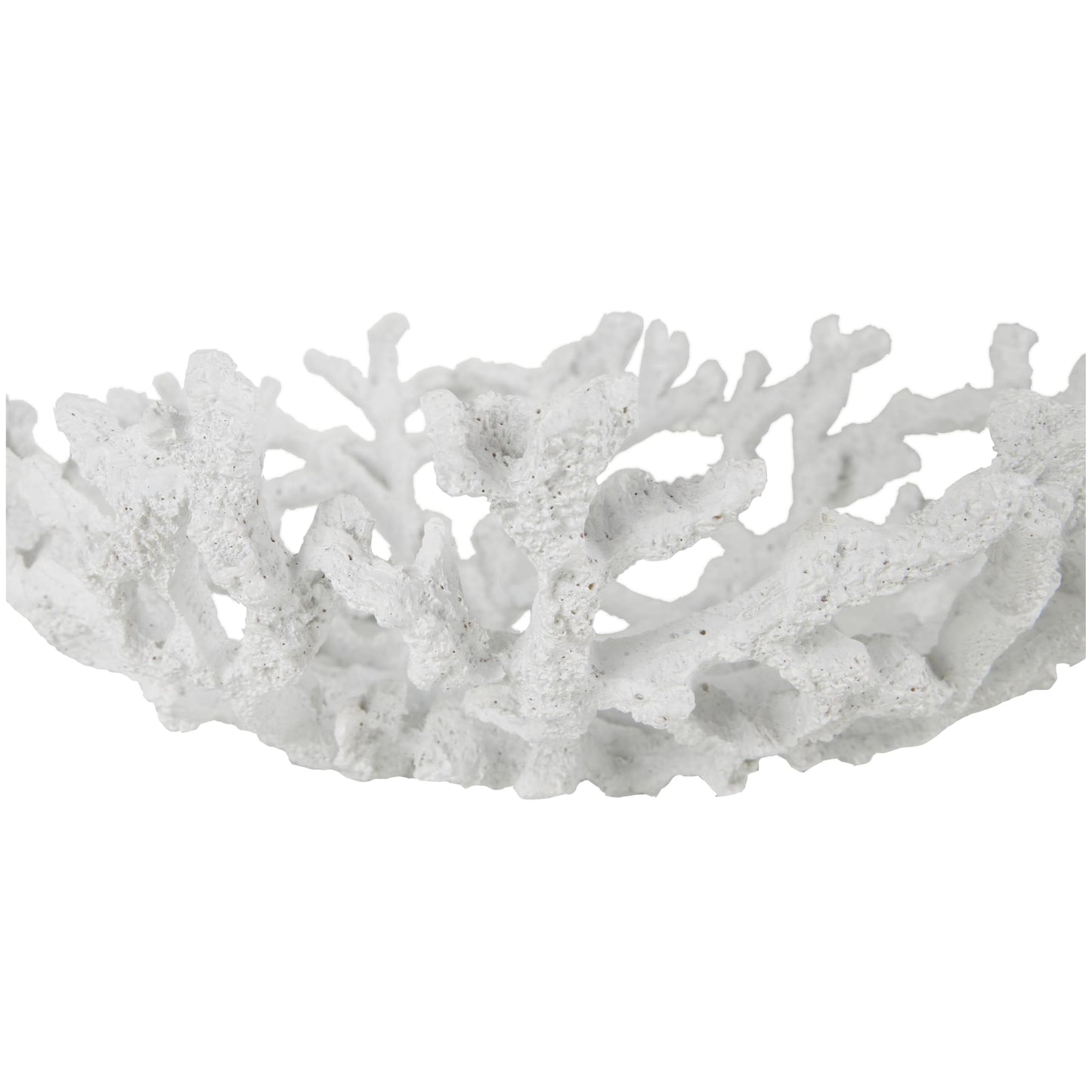 Deco 79 Resin Coral Decorative Bowl Decorative Bowl Textured Decorative Containers, Set of 2 Decorative Keepsake Boxes 13", 12"W, White