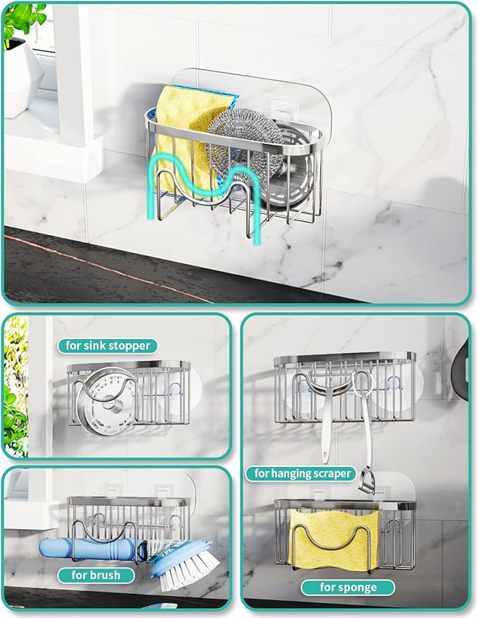HapiRm Multifunctional Adhesive Kitchen Sink Organizer