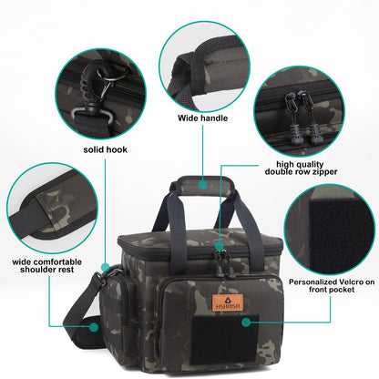 Lunch Bag for Men, Tactical Cooler Bag, Reusable Waterproof Leakproof Insulated Lunch Box for Adults Men Work Picnic Outdoor Day trips Camping, 12L Camo HSHRISH