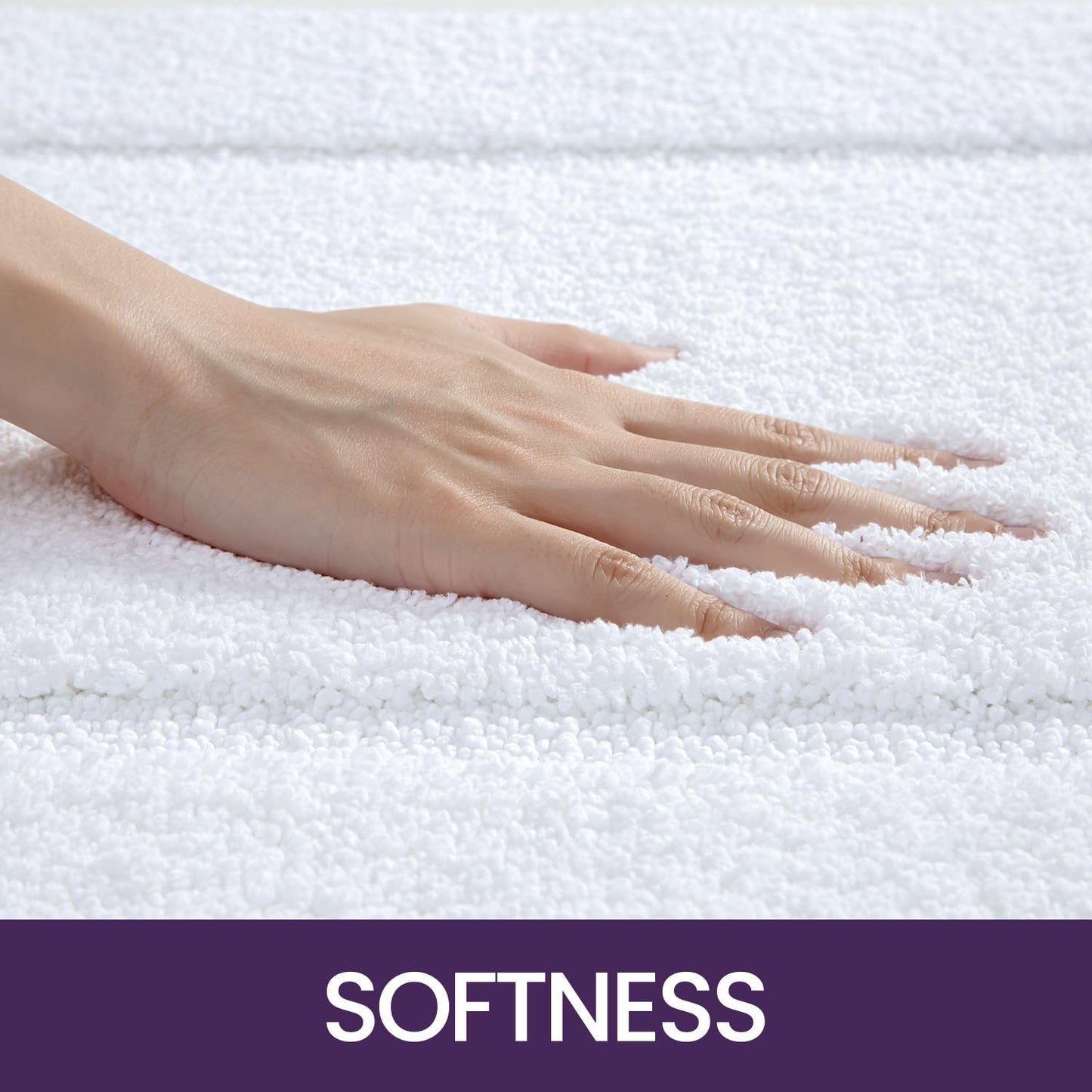 DEXI Bath Mat 50 x 80 cm, Absorbent Bathroom Mats with Non Slip Backing, Machine Washable Rug for Shower Floor, White
