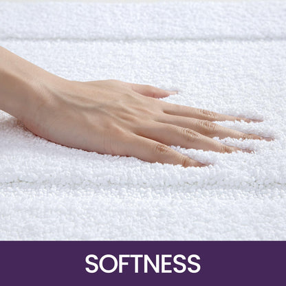 DEXI Bath Mat 50 x 80 cm, Absorbent Bathroom Mats with Non Slip Backing, Machine Washable Rug for Shower Floor, White