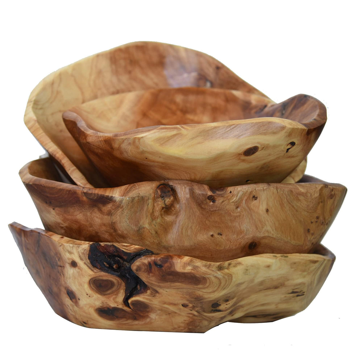 JFFLYIT Creative Wood Bowl - Root Carved Handmade Natural Real Wood Candy Serving Bowl 10"-12"