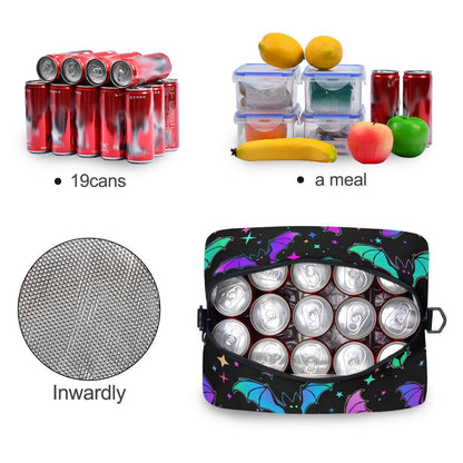 MNSRUU Insulated Lunch Bag Halloween Luminous Bats Women Lunch Tote Men Lunch Cooler Bag Reusable Leakproof Lunch Bag For Work School