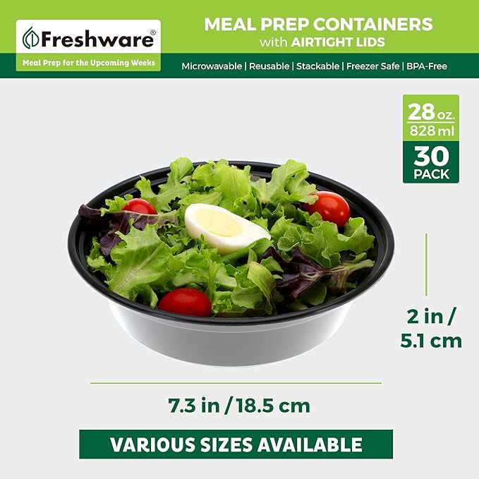 Freshware Meal Prep Bowl Containers Plastic Bowls