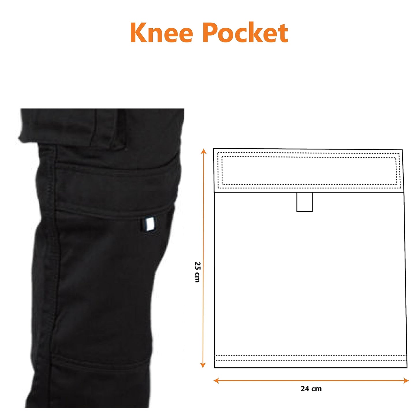 WrightFits Men Pro-11 Work Trousers Black - Heavy Duty Safety Combat Cargo Pant - Multi Pockets & Knee Pad Pockets - Triple Stitched -Durable Work wear (34W X 31L, Black)
