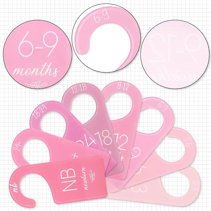 Whaline Acrylic Baby Closet Dividers Pink Hanging Infant Clothes Hanger