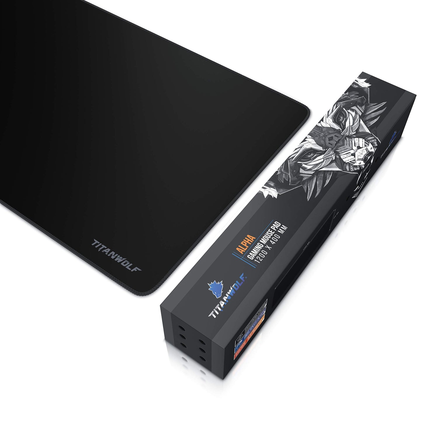 TITANWOLF - Extra Large Gaming Mouse Mat 1200x400mm Oversize - XXL Mouse Pad - Desk Pad XXXL Extended – Mice Mat Pad For Precision and Speed - Non-Slip Rubber Base – For Mouse and Keyboard - Black