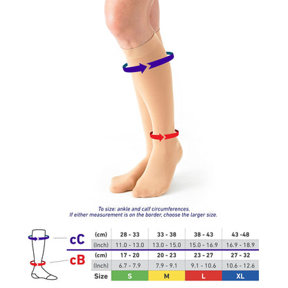 Neo-G Travel Flight Socks for Women and Men - Graduated Compression - For Flying, Mild Varicose Veins, Long Haul Flights, Improving Circulation, Tired, Aching Legs - Class 1 Medical Device - Beige - L