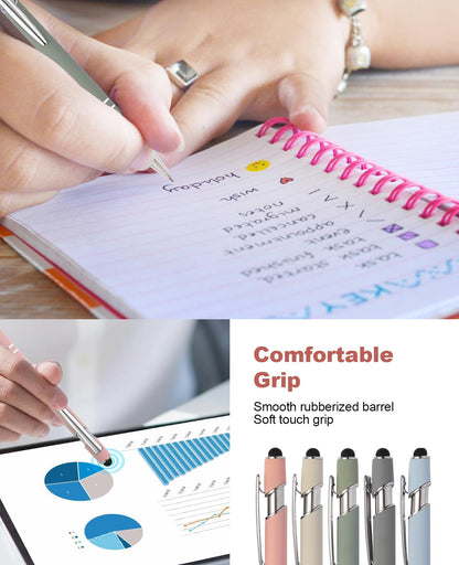 39PCS Aesthetic School Supplies with Cute Pencil Case, 5X Ballpoint Pens with Stylus Tip, 12X Pastel Highlighters, 6X Mechanical Pencil Set 0.5 & 0.7mm, Suit for Preppy School College Essentials(pink)