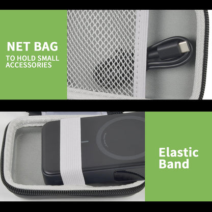 Portable Charger Case Compatible with Anker MagGo Power Bank (10K) 15W MagSafe Battery Pack, Storage Holder for 633/622/621/321/A1654 10000mAh 5000mAh Cell Phone Power Delivery - Carrying Bag Only