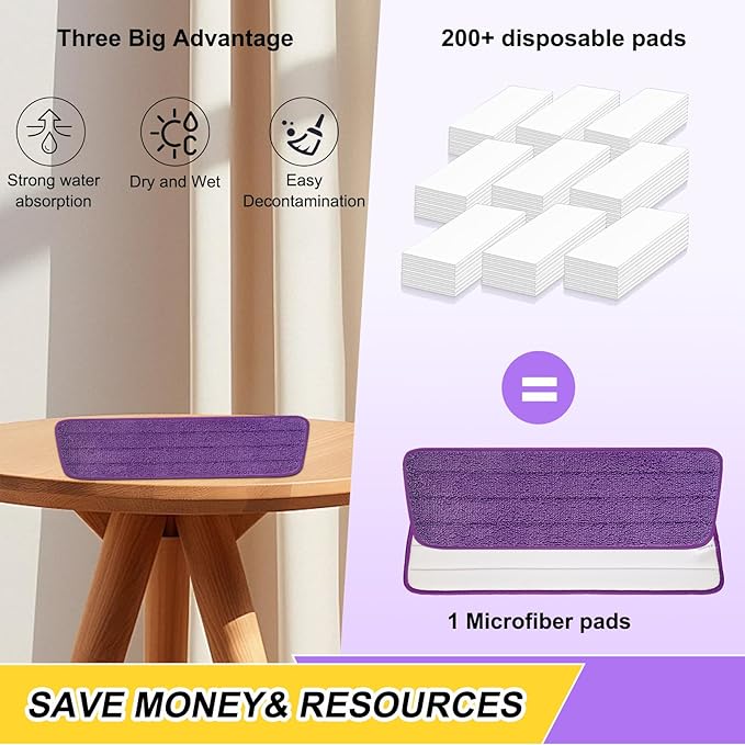 16.5 inch Reusable Mop Pads Microfiber Spray Mop Replacement Heads