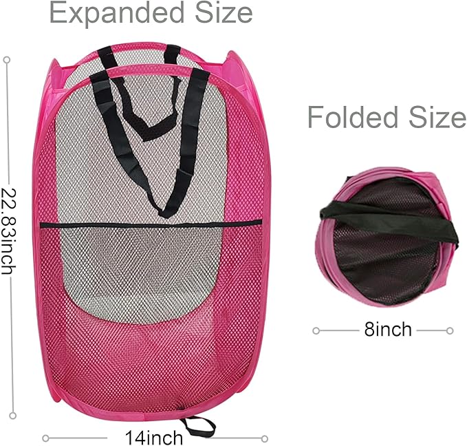 Larpur Pop Up Laundry Baskets, 2 Pack Mesh Laundry Hampers Collapsible Clothes