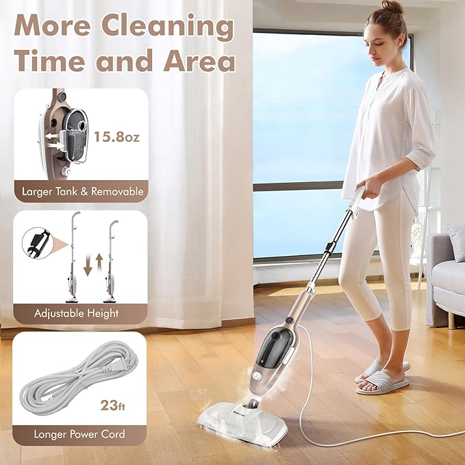 Steam Mop - All-in-one Powerful Handheld Steam Cleaner Detachable Floor Steamer