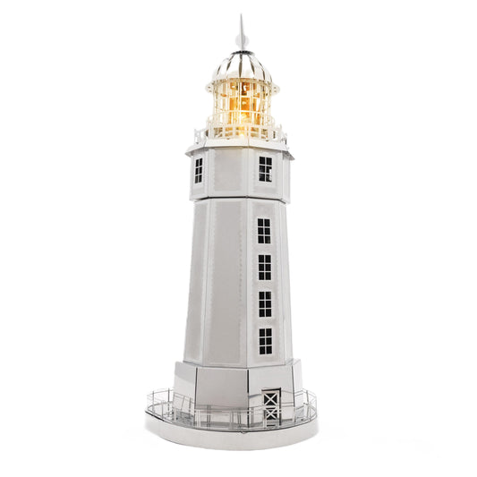 METAL-TIME 3D Architecture Metal Model Electrical Lighthouse DIY Construction Kit | Lighted Kit Assembly & Disassembly | Stainless Steel Improve Thinking 3D Puzzles Sailors Companion