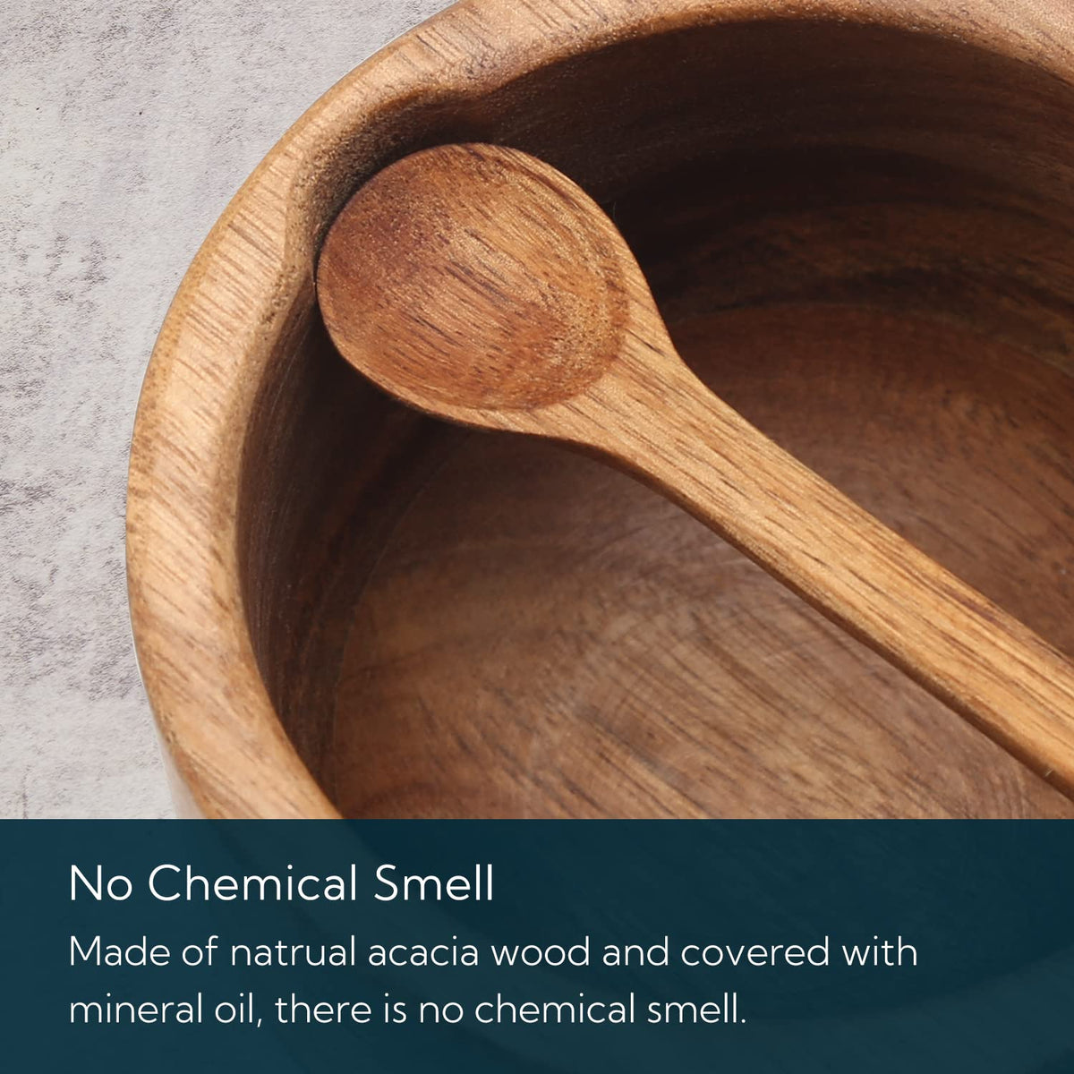KITCHENDAO Marble Lid Acacia Salt Cellar Box Bowl with Built-in Spoon and Swivel Magnetic Lid Acacia Salt Cellar Box with Built-in Spoon