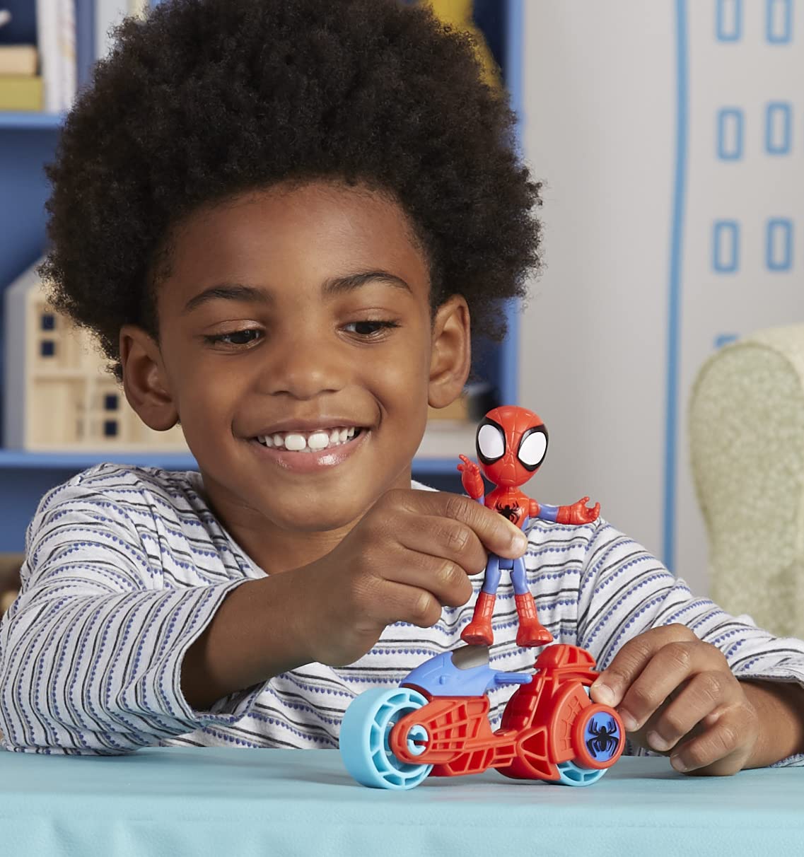 Hasbro Marvel Spidey and His Amazing Friends, Spidey Action Figure with Toy Motorcycle, Preschool Toys for 3 Year Old Boys and Girls and Up