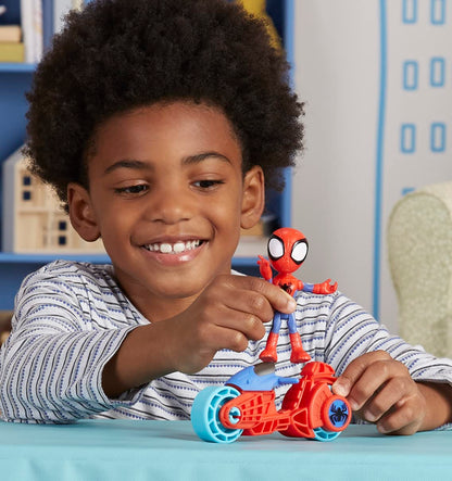 Hasbro Marvel Spidey and His Amazing Friends, Spidey Action Figure with Toy Motorcycle, Preschool Toys for 3 Year Old Boys and Girls and Up