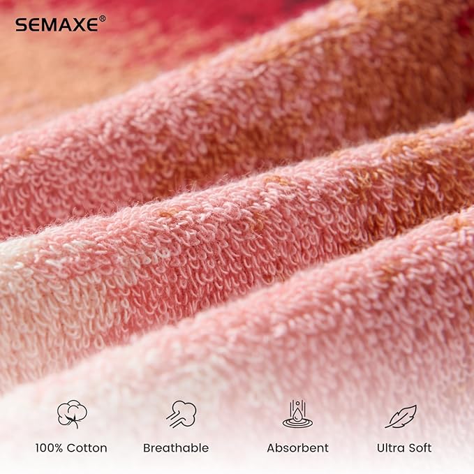 SEMAXE 12 Pack Hand Towels for Bathroom, 100% Cotton Towels