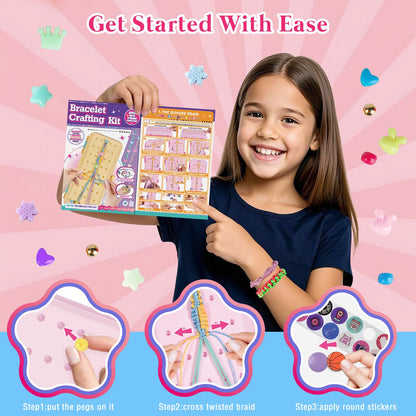 TingingYuli Friendship Bracelet Making Kit for Girls 8-12, DIY String Bracelet Maker with 3-Layer Storage Box, Arts and Crafts for Kids Ages 6-12, Easter Christmas Birthday Gift Set