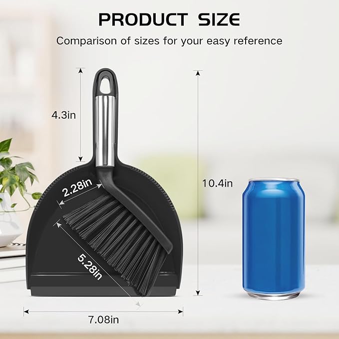 NACENA Mini Broom and Dustpan Set, Small Dust Pan and Brush Set